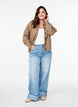 Rippenstrick Strickjacke mit Kn&ouml;pfen, Braun, Model image number 1