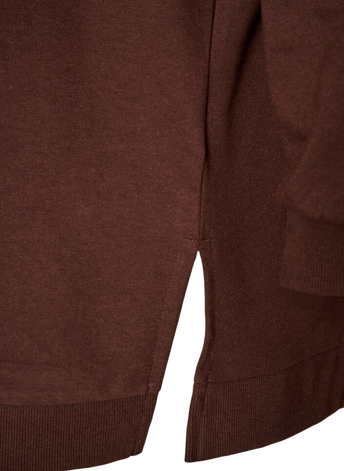 Hoodie mit Textmotiv aus Frottee, Braun, Packshot image number 3