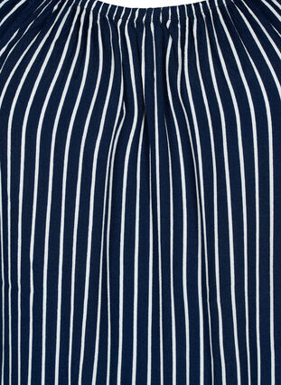 Gestreifte Bluse aus Viskose mit kurzen Ärmeln, Navy B./White Stripe, Packshot image number 2