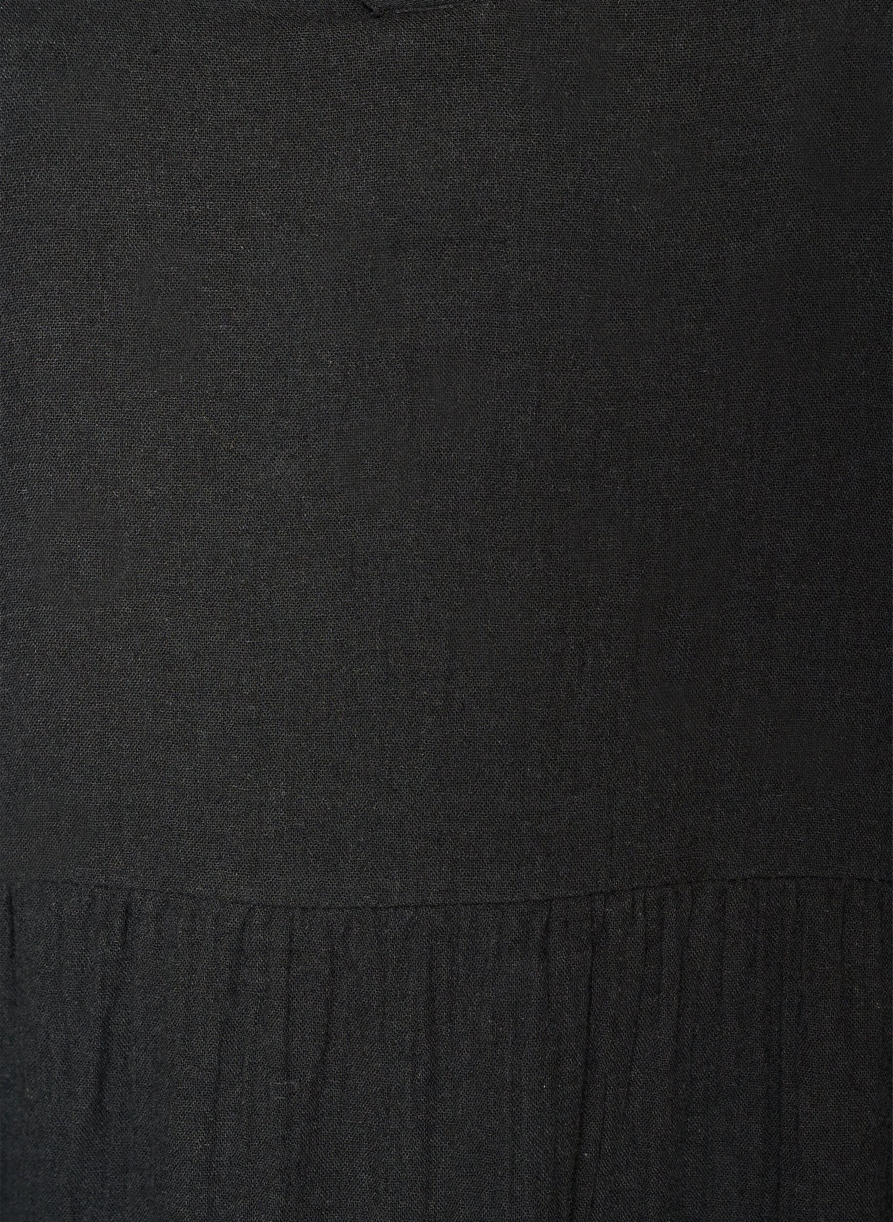 ZizziMidikleid in A-Linie aus Baumwoll-Musselin, Schwarz, Packshot image number 2