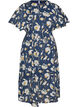 Kn&ouml;chellanges Kleid mit Fl&uuml;gel&auml;rmeln und Bindeg&uuml;rtel, Blau, Packshot image number 0