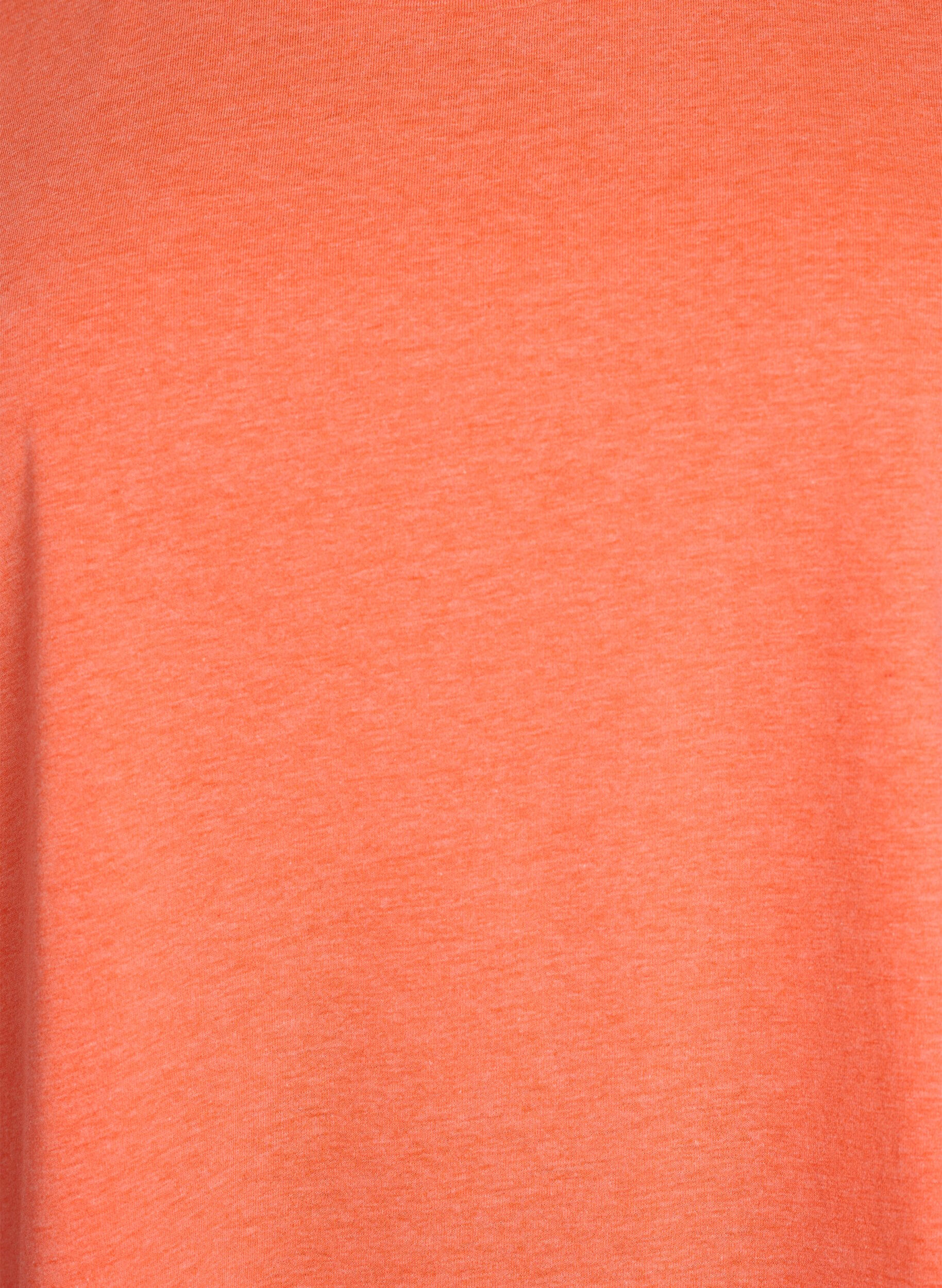 ZizziNeonfarbenes T-Shirt aus Baumwolle, Orange, Packshot image number 2