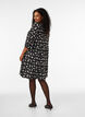 Kurzes A-Linien-Kleid aus Jersey mit Allover-Print, Schwarz, Model image number 2