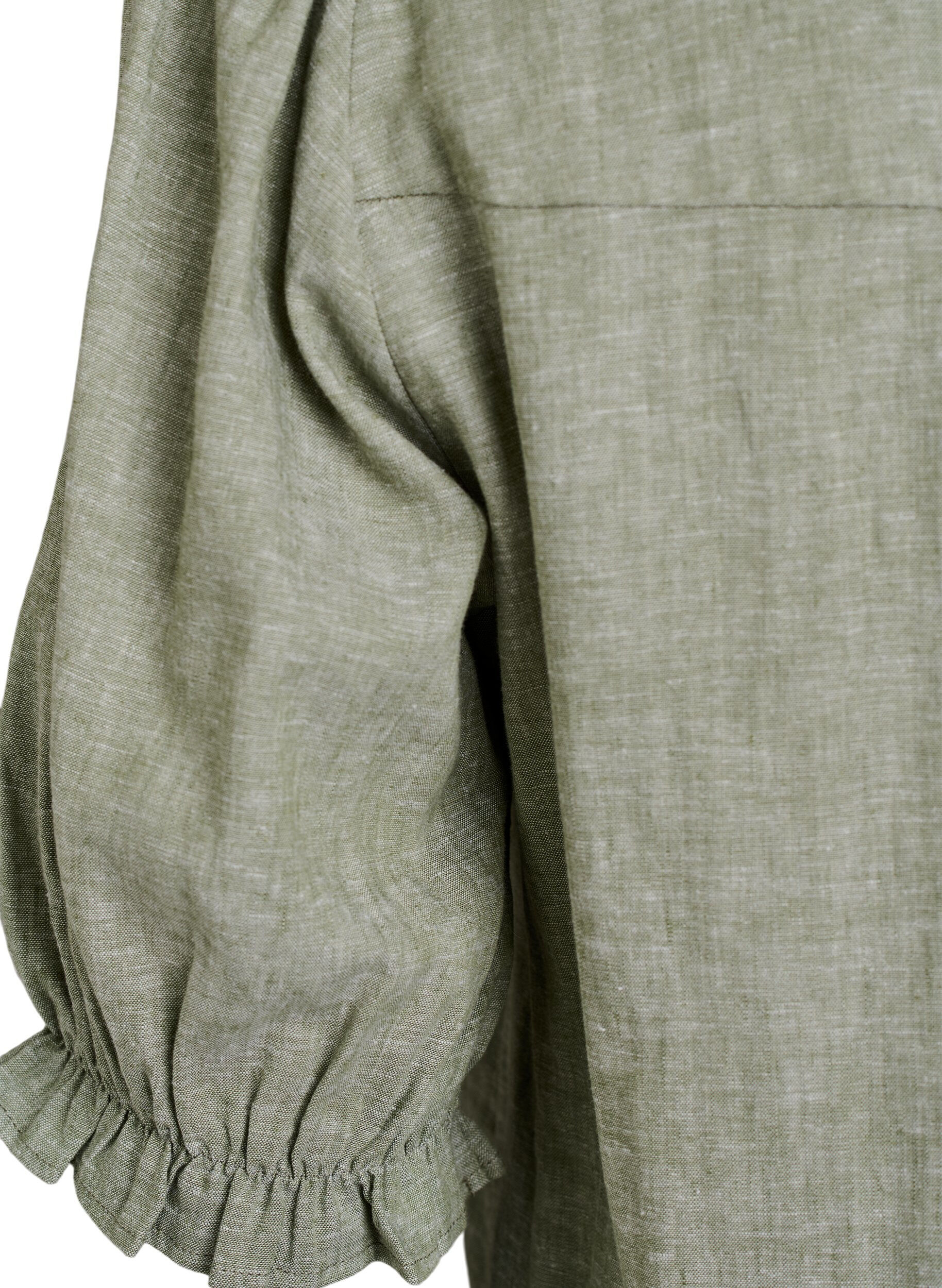 ZizziBluse aus Leinen und Viskose mit 1/2-&Auml;rmeln, Gr&uuml;n, Packshot image number 3