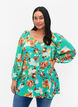Gedruckte Viskosebluse mit 3/4 Ärmeln, Grün, Model image number 0