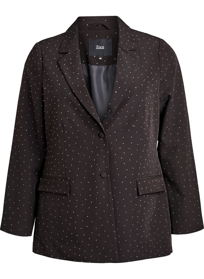 Blazer mit Strasssteinen, Schwarz, Packshot image number 0