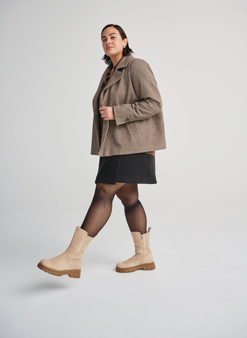 Chunky-Stiefel aus Kunstwildleder, Beige, Image image number 0
