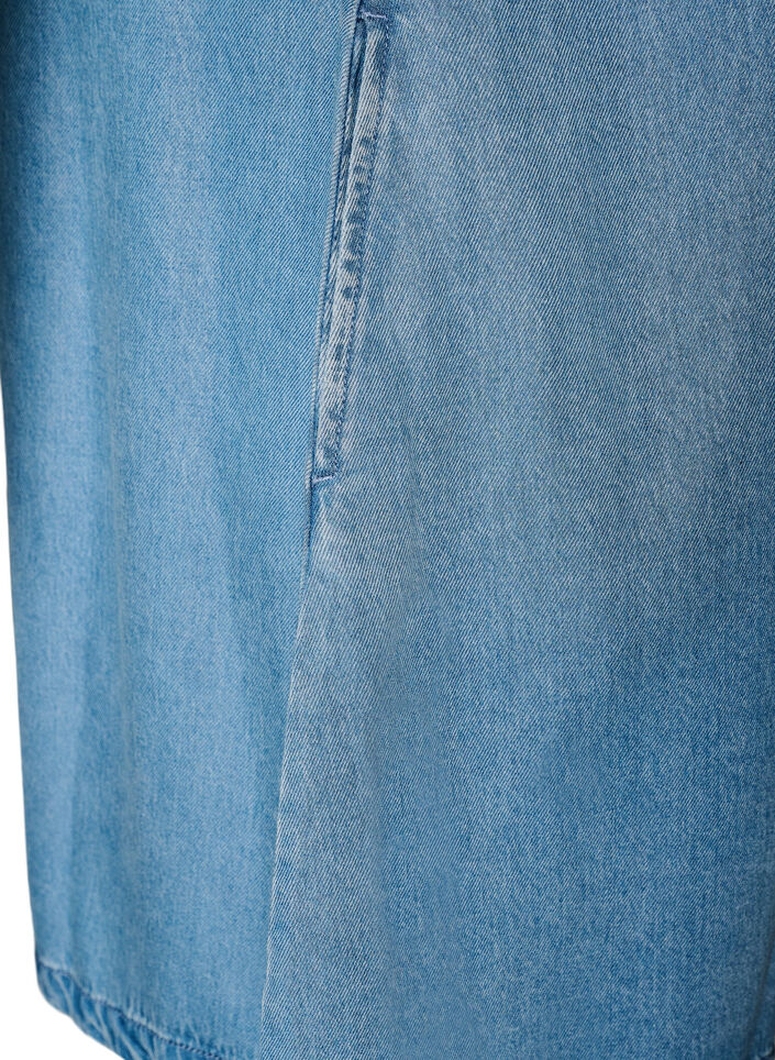 Jeanskleid aus Lyocell mit Kn&ouml;pfen und kurzen &Auml;rmeln, Blau, Packshot image number 3