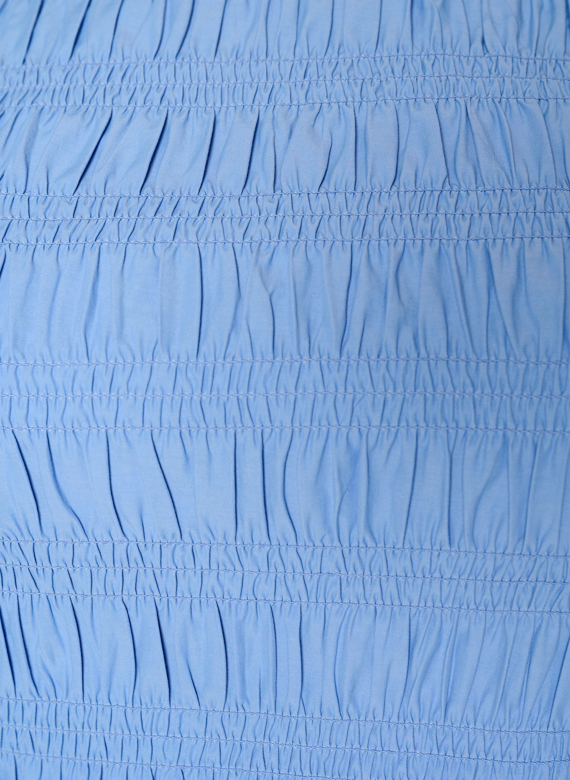 ZizziSmocktop mit U-Boot-Ausschnitt und Peplumsaum, Blau, Packshot image number 2