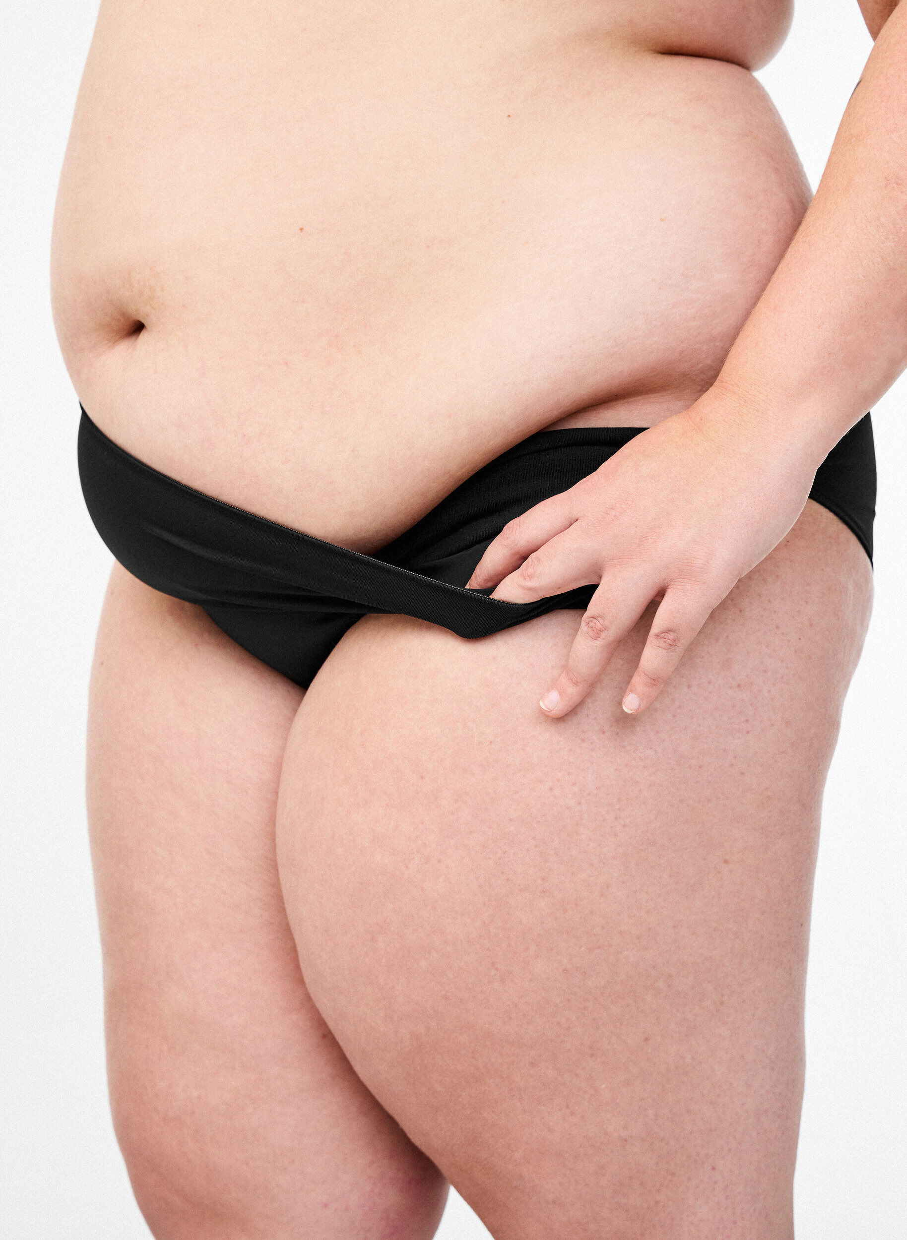 Slips aus Mikrofaser mit Innentasche, Schwarz, Model