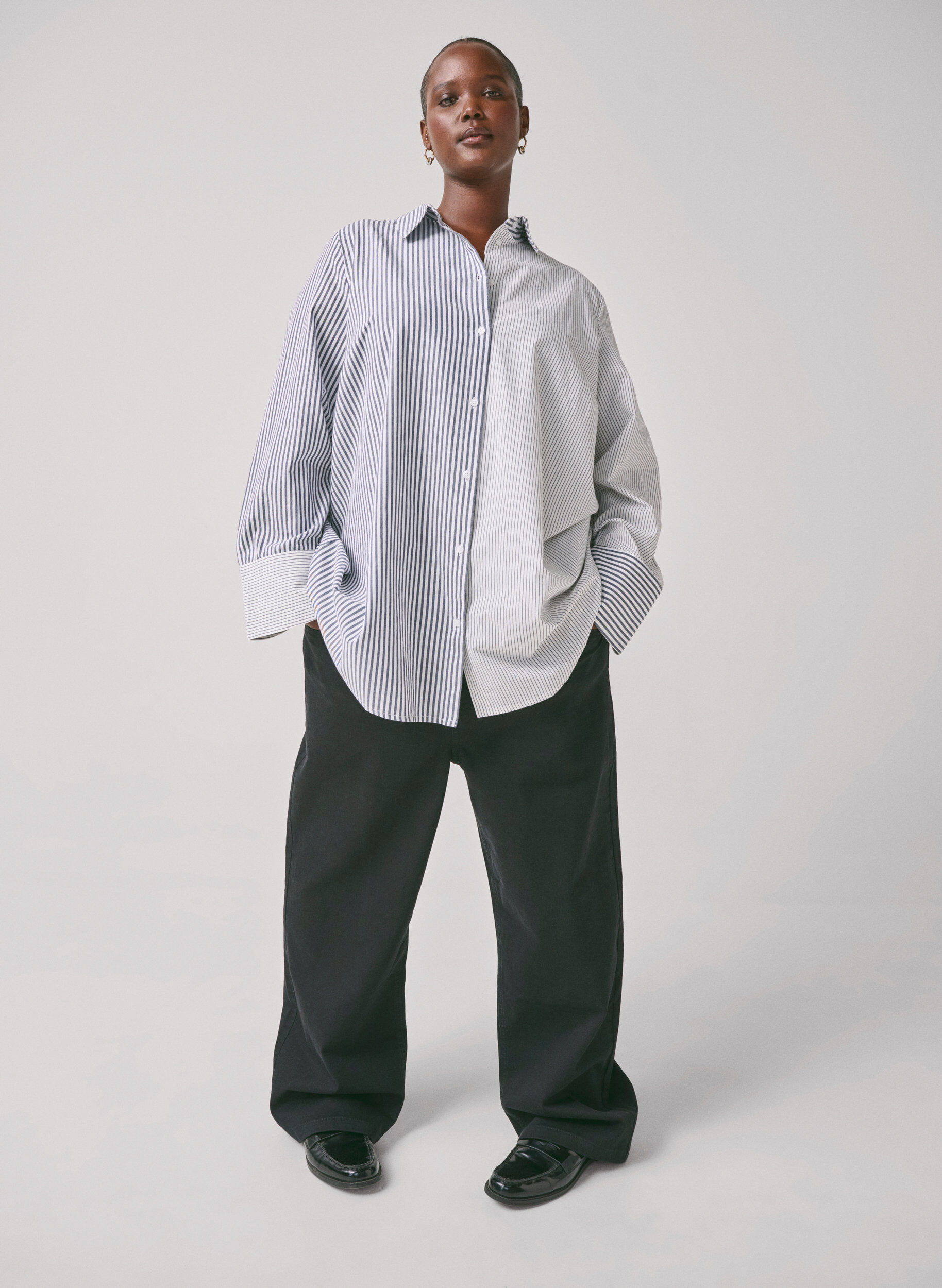 ZizziLang&auml;rmliges Hemd mit Streifenmuster, Lava Smoke Stripe, Image image number 1