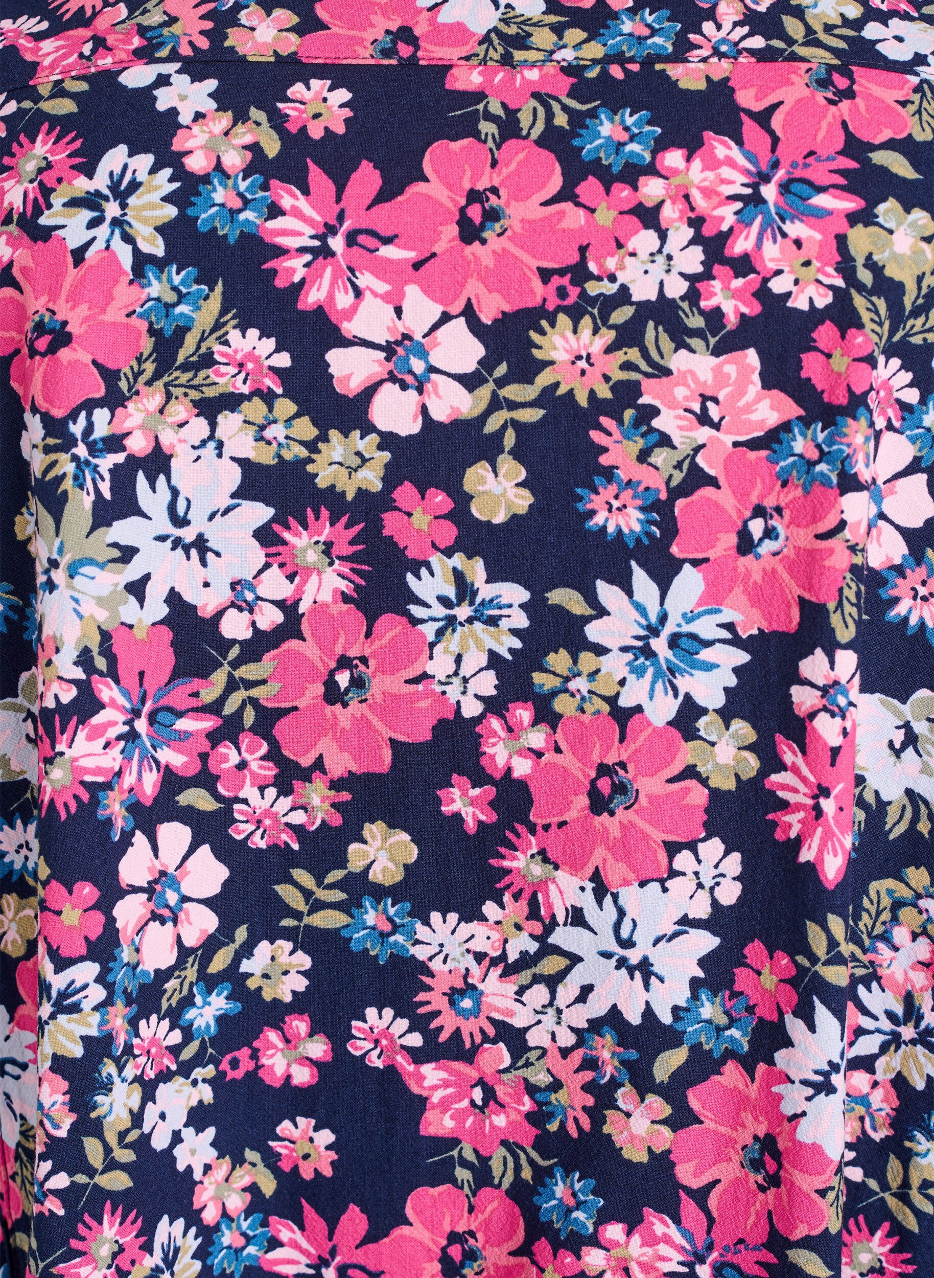 ZizziKurz&auml;rmliges Baumwollkleid mit Aufdruck, Blau, Packshot image number 2