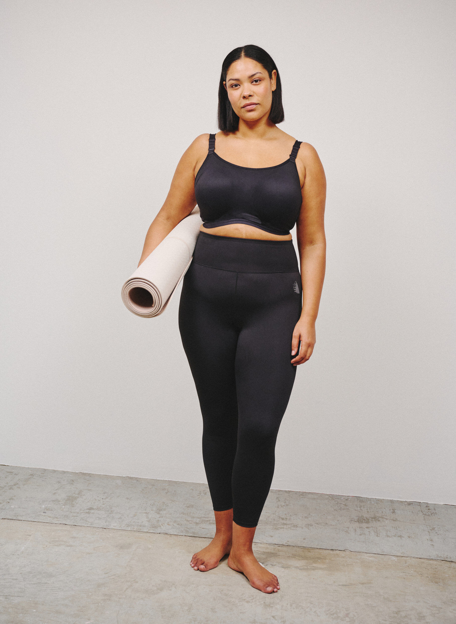 Trainingstights mit hoher Taille und Tasche im Bund