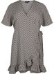 FLASH – Wickelkleid mit kurzen Ärmeln, Black White Graphic, Packshot image number 0