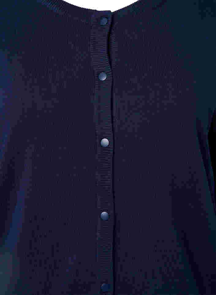 Cardigan aus Rippstrick mit Knopfverschluss, Navy Blazer, Packshot image number 2