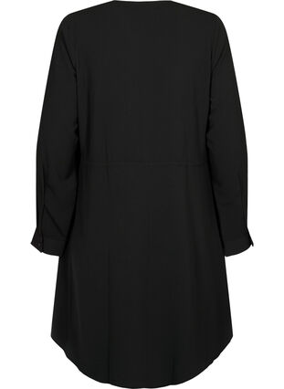 Kleid mit Spitze an der Taille, Black, Packshot image number 1