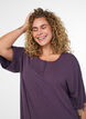Nachthemd aus Viskose-Jersey mit Rippstruktur, Lila, Model image number 3