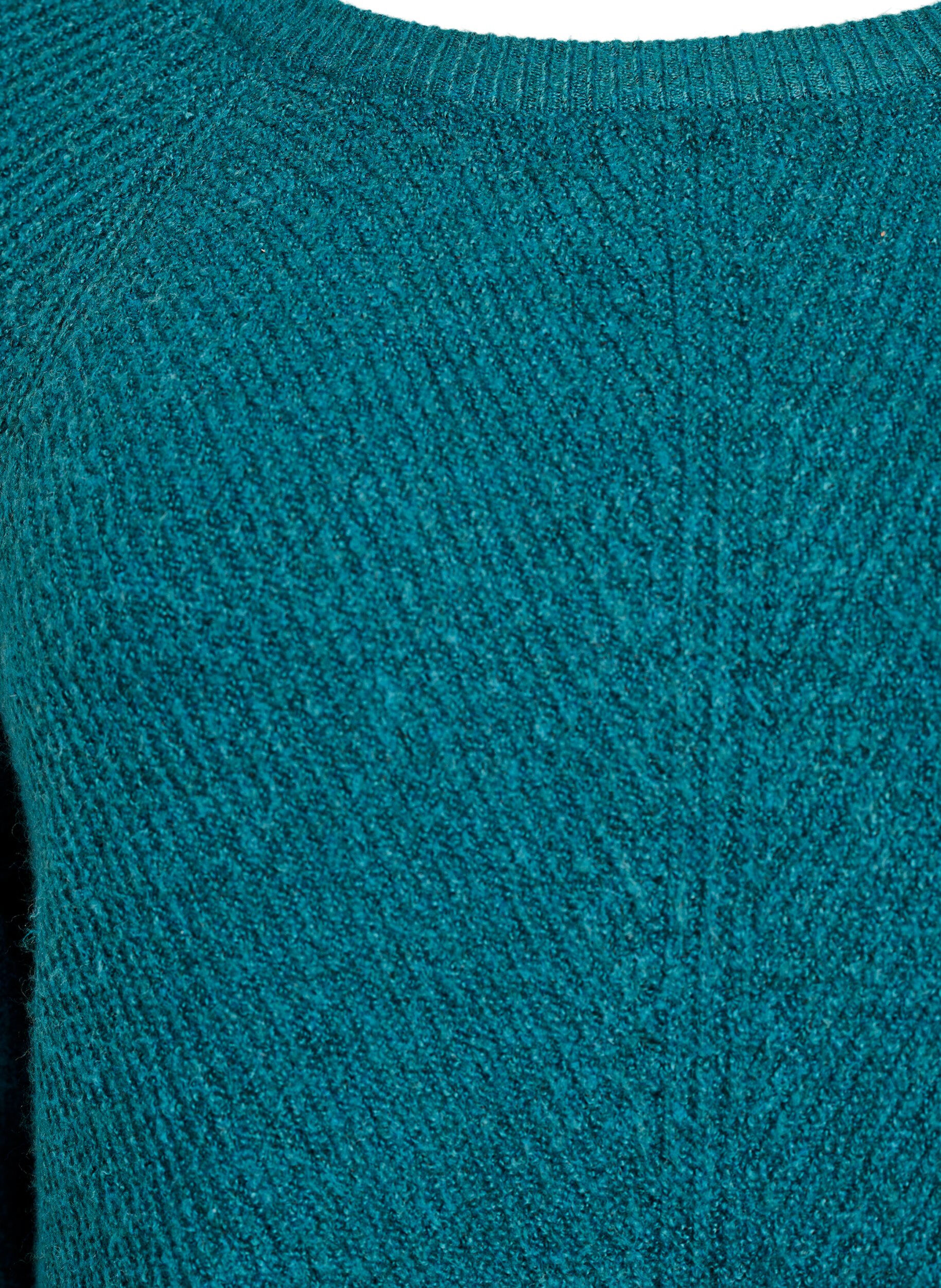 ZizziStrickpullover mit diagonalem Muster und Raglan&auml;rmeln, Gr&uuml;n, Packshot image number 2
