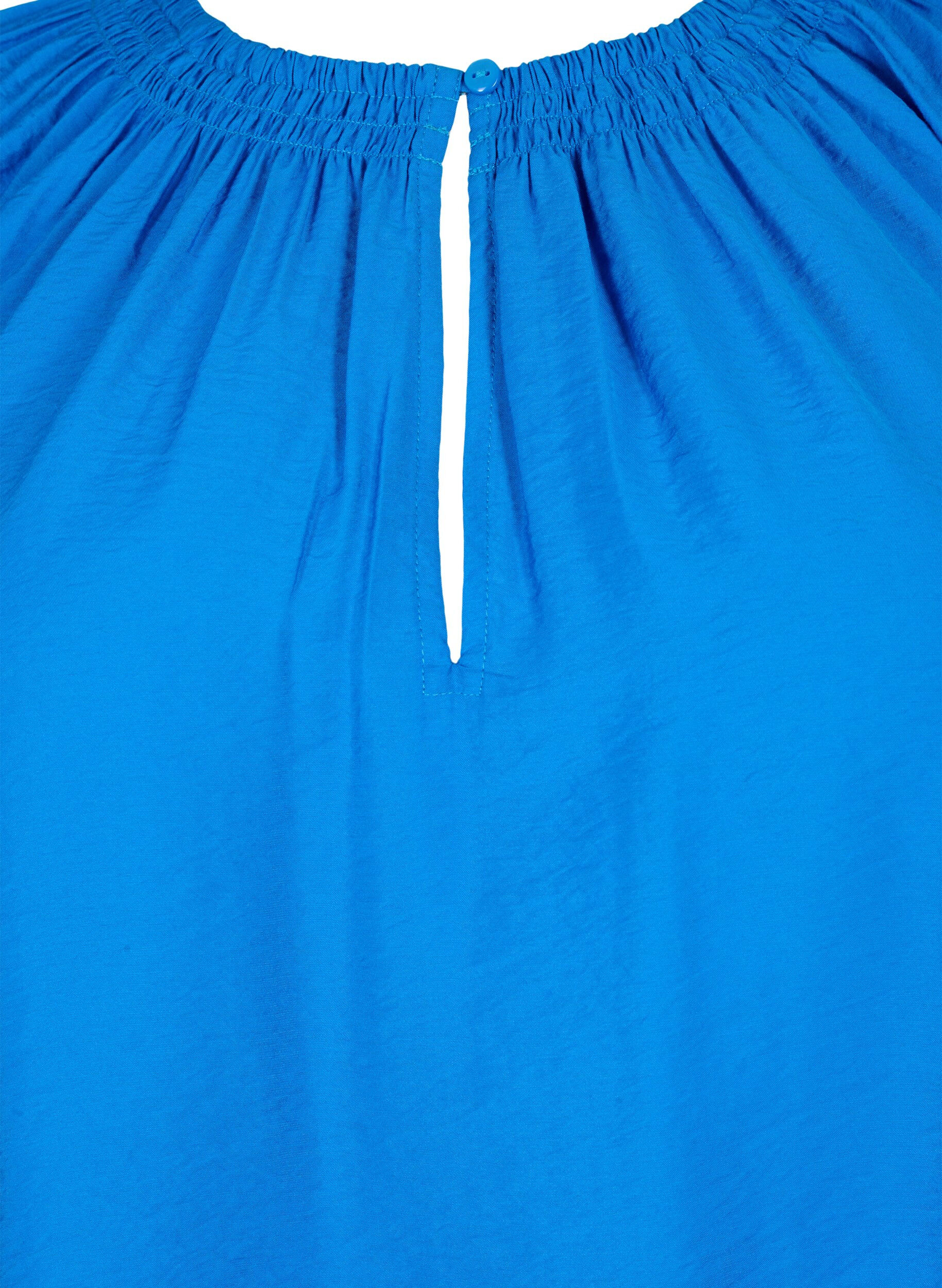 ZizziA-f&ouml;rmige Viskosebluse mit 3/4 &Auml;rmeln, Strong Blue, Packshot image number 2
