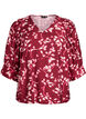 Bluse mit V-Ausschnitt und 3/4-Ärmeln, Rot, Packshot image number 0