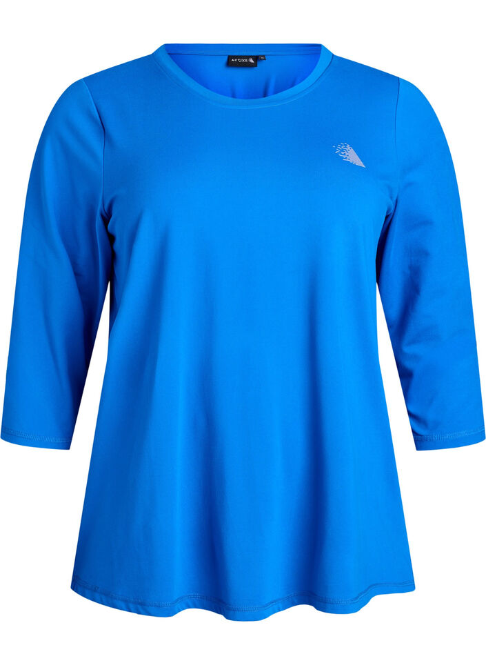 Trainingsshirt mit 3/4-&Auml;rmeln, Blau, Packshot image number 0