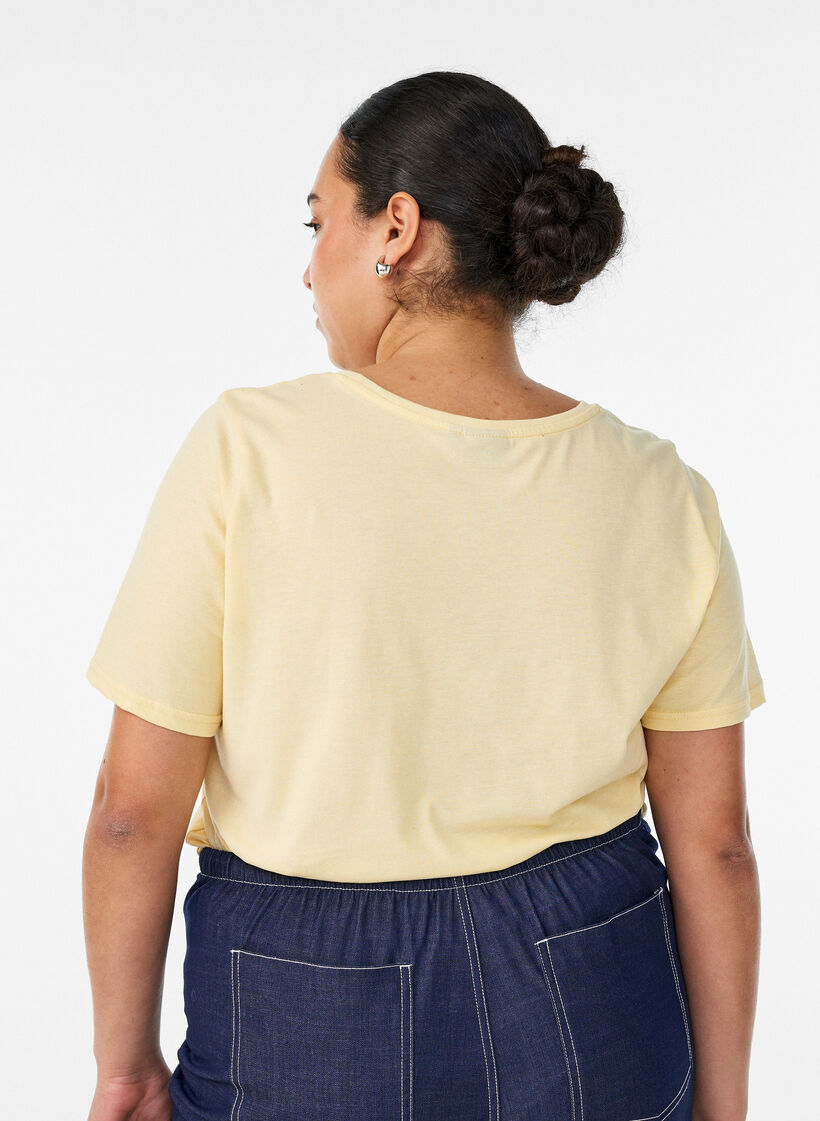T-Shirt mit Print, Gelb, Model image number 2