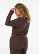 Pyjamaoberteil aus Bio-Baumwolle mit Lochstickerei, Braun, Model image number 2