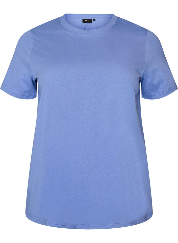 Basic T-Shirt aus Baumwolle mit Rundhalsausschnitt, lila, Packshot image number 0