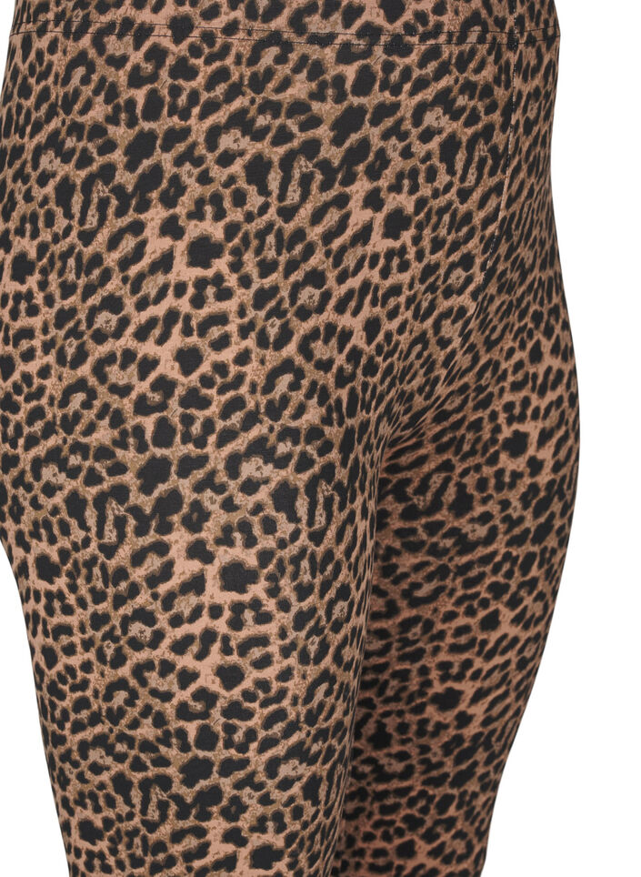 Viskose Leggings mit Leopardendruck, Schwarz, Packshot image number 2