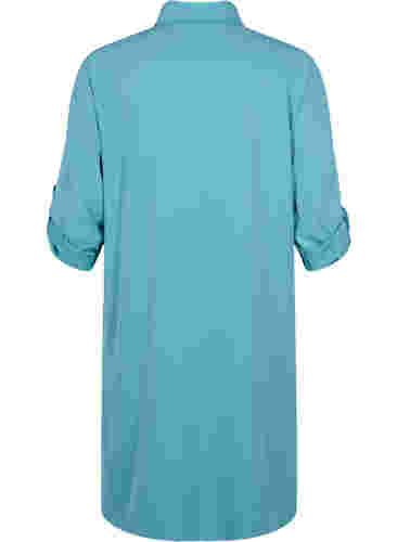 Lange Hemdjacke mit Knopfverschluss, Brittany Blue, Packshot image number 1