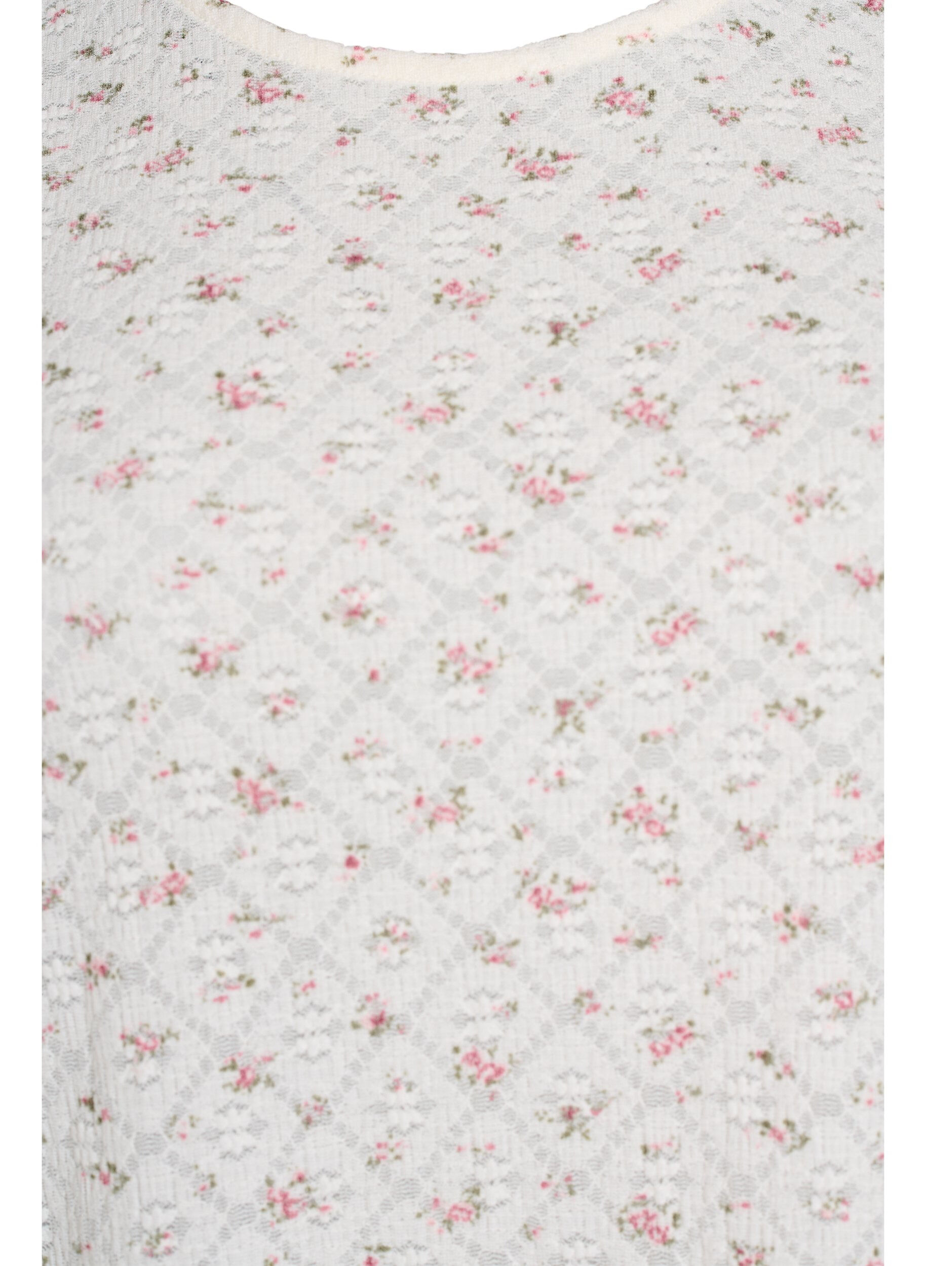 ZizziKurzarm-Jerseybluse mit Blumenprint, Wei&szlig;, Packshot image number 2