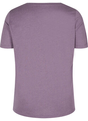 Meliertes T-Shirt mit Print und kurzen Ärmeln, Vintage Violet Mel., Packshot image number 1