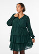 Kurzes Kleid mit R&uuml;schen und Strukturmuster, Gr&uuml;n, Model image number 0