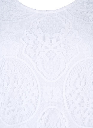 Partykleid aus Spitze mit kurzen Ärmeln, Bright White, Packshot image number 2