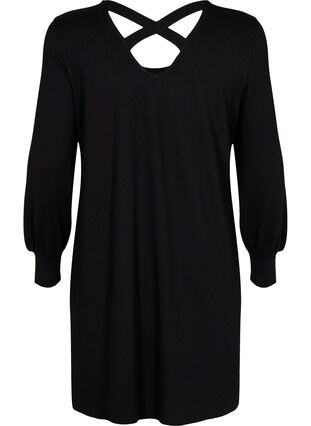 Langärmliges Kleid mit Rückenausschnitt, Black, Packshot image number 1