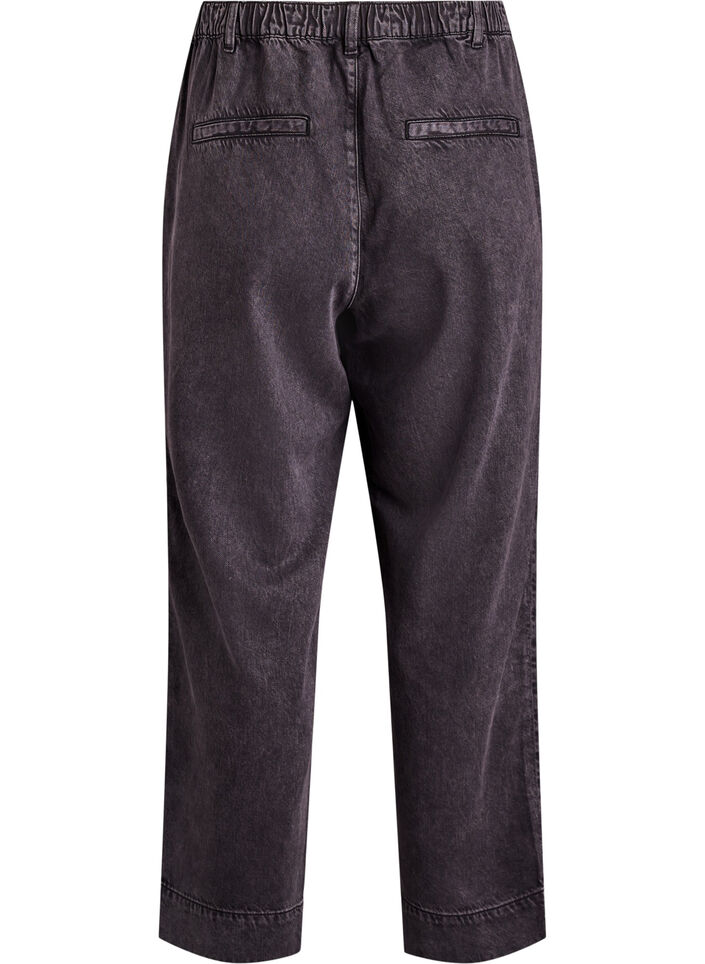 Weite Jeans mit elastischem Bund, Grau, Packshot image number 1