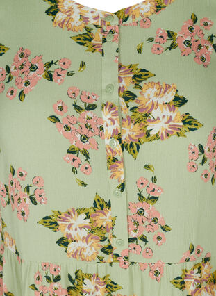 Kurzarm-Kleid aus Viskose mit A-Linie, Light Green April, Packshot image number 2