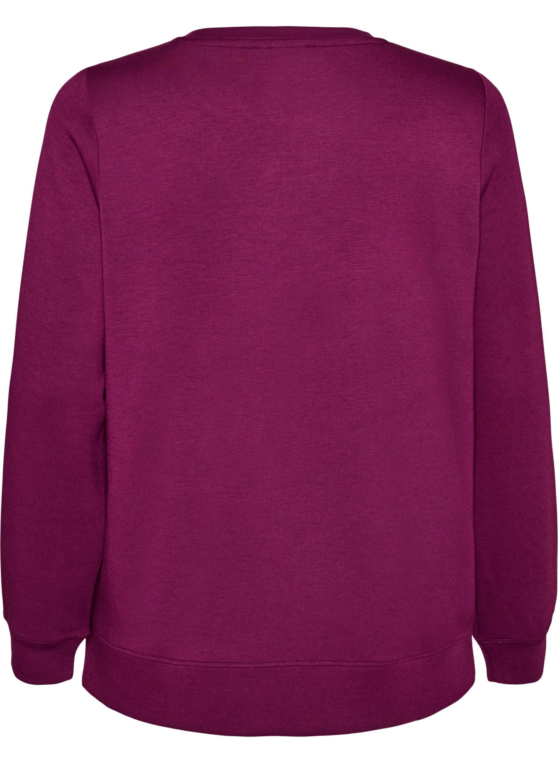 ZizziLang&auml;rmelige Bluse aus Jersey mit Rundhalsausschnitt, Lila, Packshot image number 1