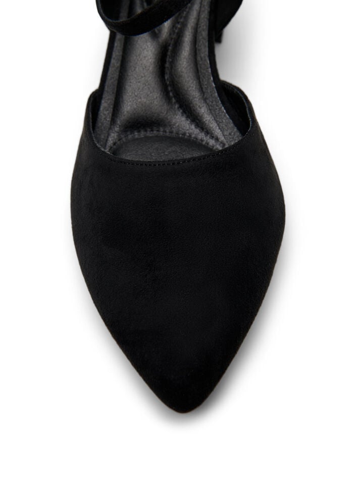 Pumps mit doppelten Riemen, Schwarz, Packshot image number 4