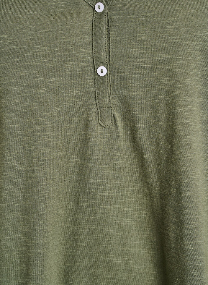 Langarmshirt mit V-Ausschnitt und Kn&ouml;pfen, Gr&uuml;n, Packshot image number 2