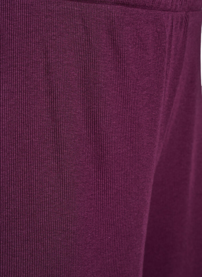 Lockere Nachtshorts aus geripptem Material mit Spitzensaum, Dunkles Bordeaux, Packshot image number 2