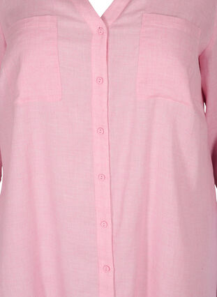 Hemdbluse mit V-Ausschnitt und Taschen, Cameo Pink, Packshot image number 2