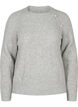 Melierter Strickpulli mit Perlenkn&ouml;pfen, Light Grey Melange, Packshot image number 0