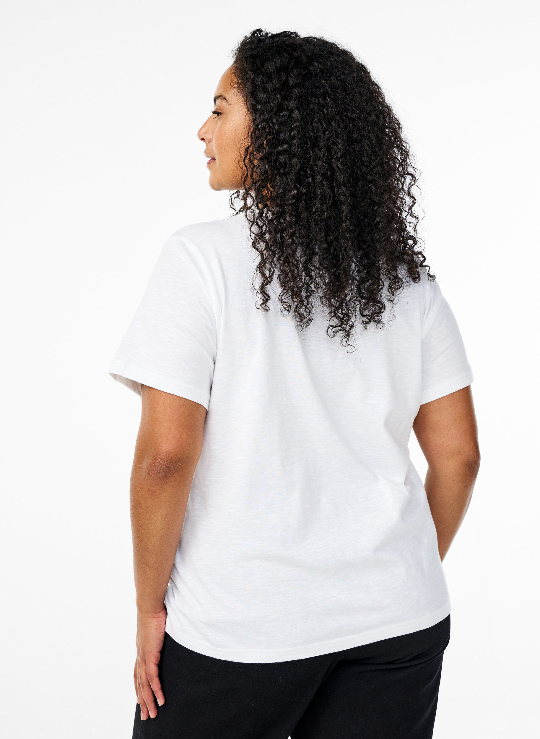 ZizziT-Shirt mit Knopfleiste, Wei&szlig;, Model image number 2