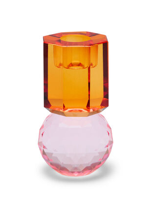 Kerzenständer aus Kristallglas, Pink/Rav, Packshot image number 0