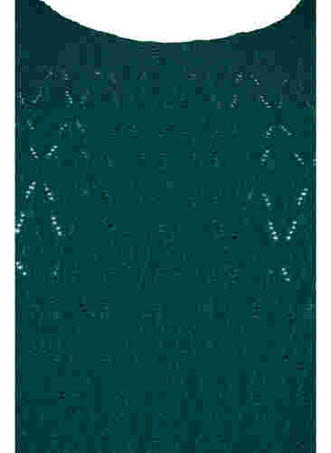Bluse mit 3/4 Ärmeln und Strukturmuster, Deep Teal, Packshot image number 2