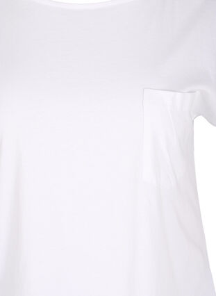 T-Shirt mit Brusttasche aus Bio-Baumwolle, Bright White, Packshot image number 2