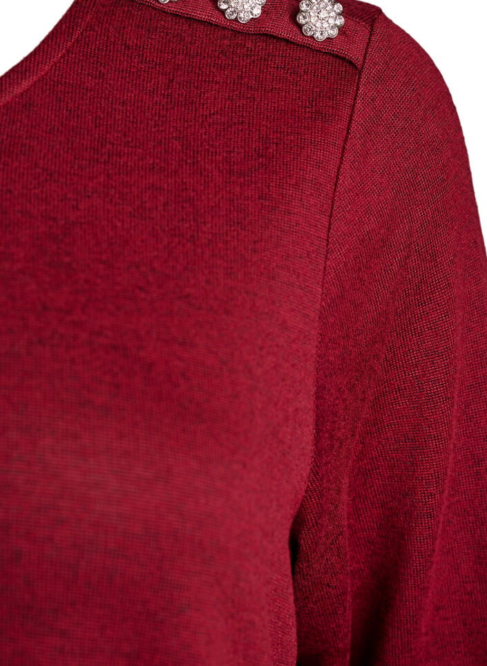 Bluse mit Zierknöpfen, Rot, Packshot image number 3