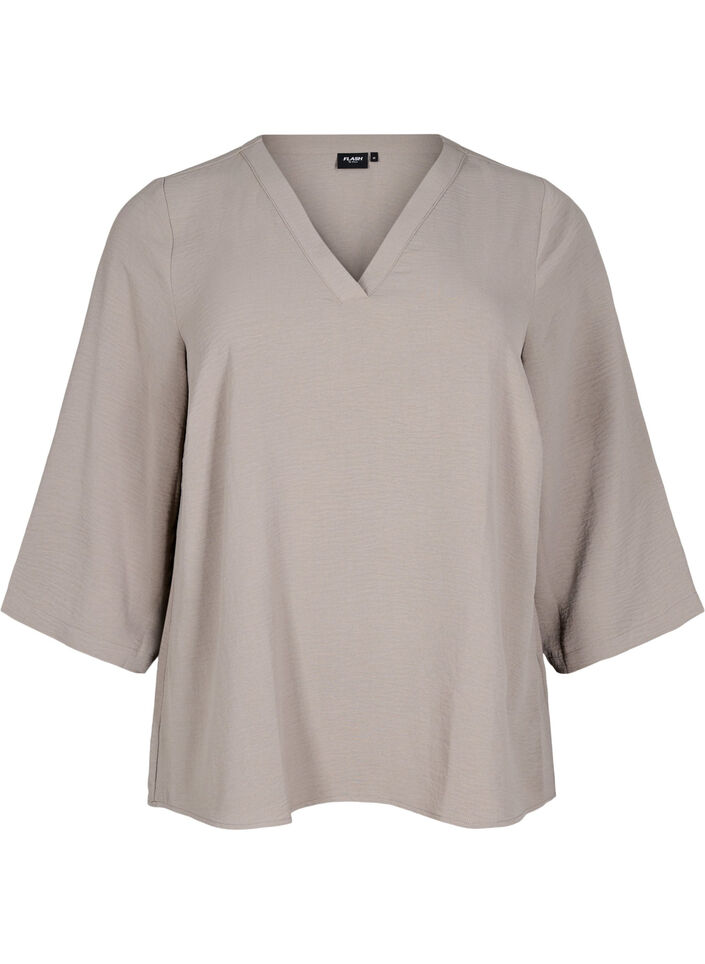 FLASH - Bluse mit 3/4-&Auml;rmeln, Beige, Packshot image number 0