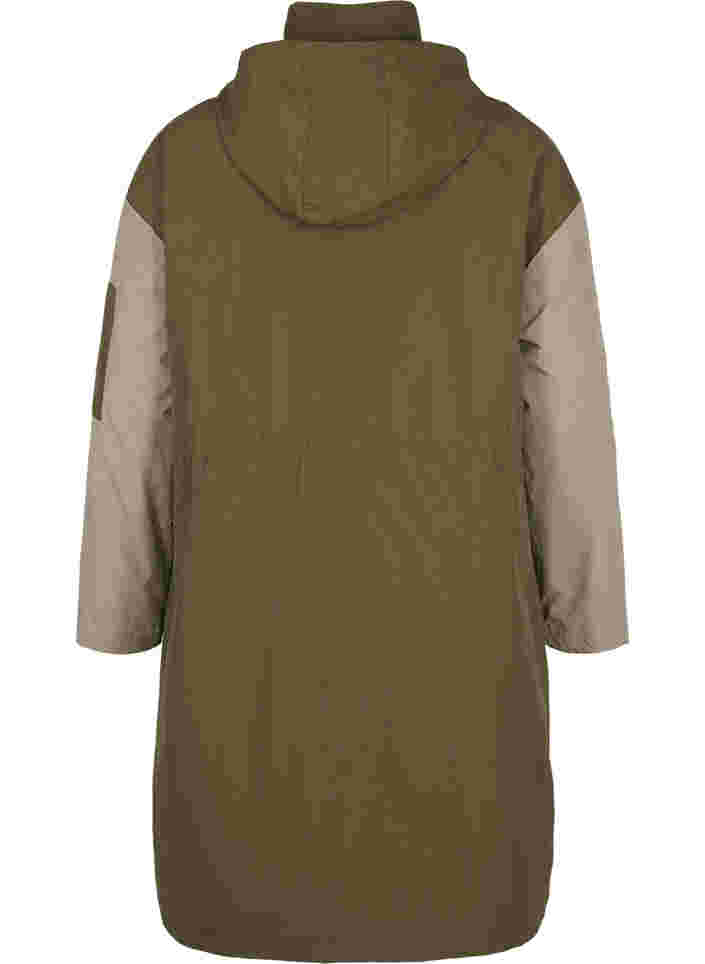Kontrastfarbene Jacke mit Taschen, Dark Olive Comb., Packshot image number 1